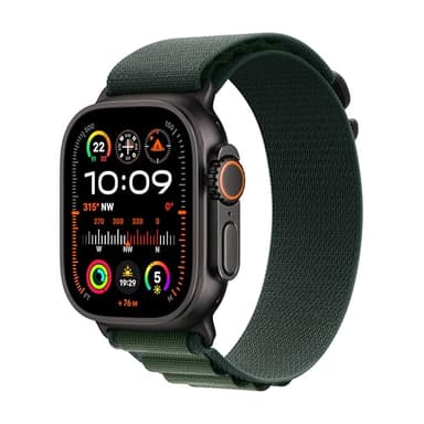 Apple Watch Ultra 2 [GPS + Cellular 49 mm] Titanium Case with Alpine Loop/Dark Green, M (Renewed)