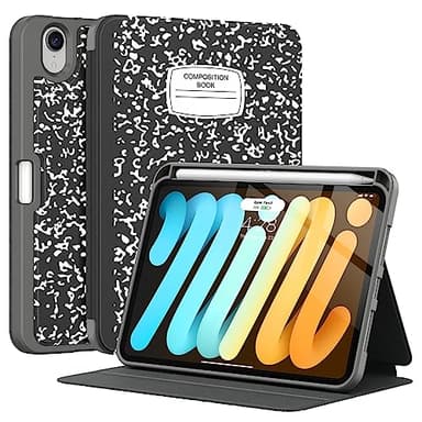 Supveco Case for iPad Mini 7 (A17 Pro) 2024/iPad Mini 6 2021 8.3 Inch with Pencil Holder-[Auto Wake/Sleep],Slim Protective Case with Soft TPU Back Cover for iPad Mini 7th/6th Generation-NewBook