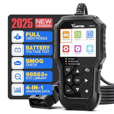 VDIAGTOOL VD30 Pro OBD2 Scanner, Car Diagnostic Tool with Battery Tester, Fault Code Reader for All OBD II with Reset, Live Data, Check Engine Light, I/M Readiness for All OBDII Protocol Vehicles