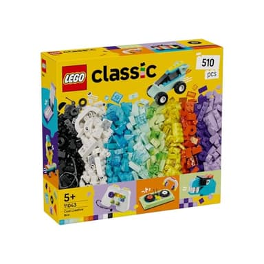LEGO Classic Cool Creative Box - Colourful Bricks Set - Build a Monster Truck Toy, Skateboard, Dinosaur, Mobile Phone & More - Arts and Crafts Kit for 5+ Year Old Boys & Girls - Gift Idea - 11043