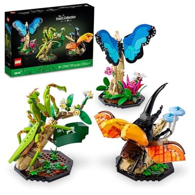 LEGO Ideas The Insect Collection, Fun Gift for Nature Lovers, with Life-Size Blue Morpho Butterfly, Hercules Beetle and Chinese Mantis Display Models, Insect Building Set, Nature Décor (6452127)