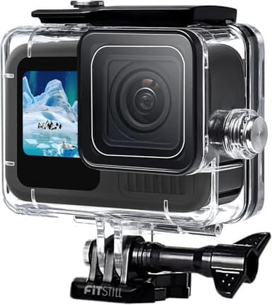 FitStill 60M/196FT Waterproof Case for Go Pro Hero 13/12/11/10/9 Black, Protective Underwater Dive Housing Shell with Bracket Accessories