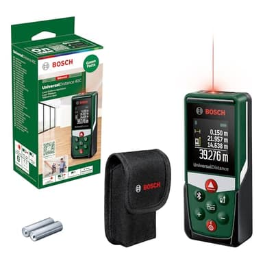 Bosch laser measure UniversalDistance 40C (measure distance up to 40m precisely, Bluetooth connectivity, measurement functions, in cardboard box)