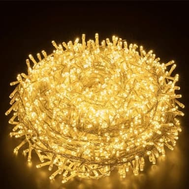 Elegear Christmas String Lights 2000 LED 50M Warm White Christmas Lights Mains Powered, 8 Modes IP44 Outdoor Cluster Fairy Light for Xmas Tree Wedding Home Party Garden Indoor Outdoor Decoration