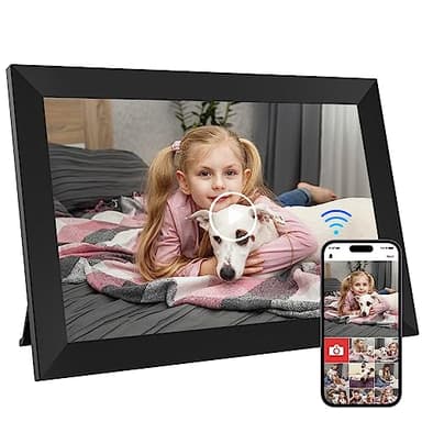 GGUA 10.1 Inch WiFi Digital Photo Frame Built in 64GB Memory, 1280x800 IPS LCD Touchscreen, Auto-Rotate and Audio, Quick and Easy Share Photos or Videos via the Frameo App, the Best Choice for Gifting