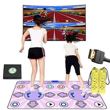 KAXIMON Dance Mats for TV, Double Dance Mat for Adults and Kids with HDMI Wireless Receiver, for Girls Boys Aged 3-12, Plug and Play, English Manual