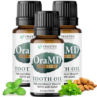 OraMD Original Tooth Oil - Healthy Gums, Fresh Breath and Helps with Sensitive Teeth - All-Natural Solution Better Than Mouthwash (3-Pack)