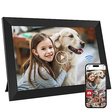 GGUA 10.1 Inch WiFi Digital Photo Frame Built in 32GB Memory, 1280x800 IPS LCD Touchscreen, Auto-Rotate and Audio, Quick and Easy Share Photos or Videos via the Frameo App, the Best Choice for Gifting