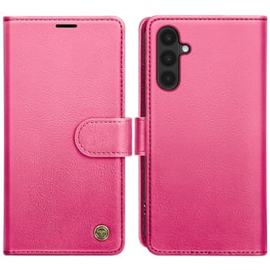AIMOYU for Samsung Galaxy A56 5G Case, Flip Wallet Leather Phone Case with [4 Card Slots] [Kickstand] [RFID Blocking] Magnetic Protective Shockproof Cover for Samsung A56 Phone Case - Peach Pink