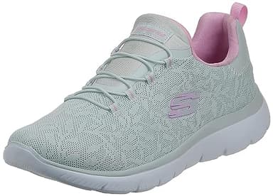 Skechers Women's Summits Sneaker, Light Grey Mesh/Lavender Trim, 7 UK