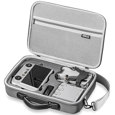 STARTRC Carrying Case for DJI Mini 4 Pro Accessories, Portable Travel Bag for DJI Mini 4 Pro Fly More Combo (for DJI RC 2 Controller)-Drone Shoulder Bag, Gray, Suitcase Set