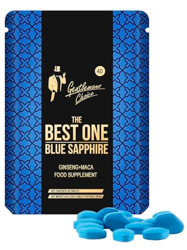Gentleman’s Choice™ Blue Sapphire | 40 Tablets | Ginseng and Maca Food Supplement | Easy to Swallow Tablets | Healthy Lifestyle Support | Manufactured in The UK