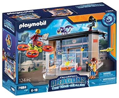 Playmobil 71084 How to Train your Dragon: Nine Realms ICarus Base, Toy with science lab and large drone and TV characters, Fun Imaginative Role-Play, Playset Suitable for Children Ages 4+