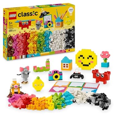 LEGO Classic Creative Happy Box, Assorted Colourful Bricks for Imaginative Play, Building Toys for 5 Plus Year Old, Girls and boys, Great for Kids Desk Accessories or Bedroom Decorations 11042