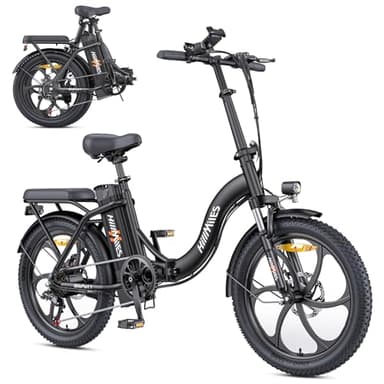 HillMiles MilePort 1 Electric Bike for Adults with 36V 13AH Removable Battery, 20"*3.0" Fat Tire Folding Electric Bicycle with Top Speed ​​25KM/H &100KM Long Range, 250W Motor City Commuter Ebike