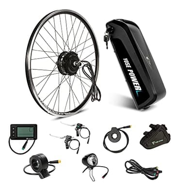 YOSE POWER 26'' ebike 36V250W Front Motor Bicycle E-Bike Hub Conversion Kit with Integrated controller Hailong Plus 36V 15.6Ah Battery DIY E-bike LCD Display
