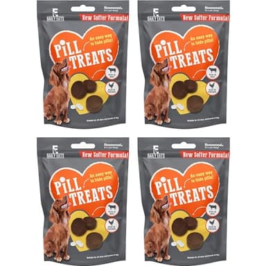 Pill Pockets for Dogs Bundle (4x80g) - Beef Flavoured Pill Assist for Small/Large Dogs, Grain Free, Rosewood Pill Treats + Koala Pets Dog Poo Bags
