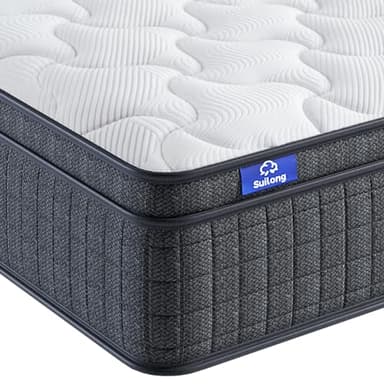SuiLong 6FT Super King Mattress, 12 InchMemory Foam Individually Spring Hybrid Mattress, Orthopedic Mattresses for Back Pain Relief, Edge Support, Medium Feel (6ft by 6ft6, 180 x 200 x 30cm)