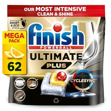 Finish Ultimate Plus All in One 62 tab Lemon Dishwasher Tablet