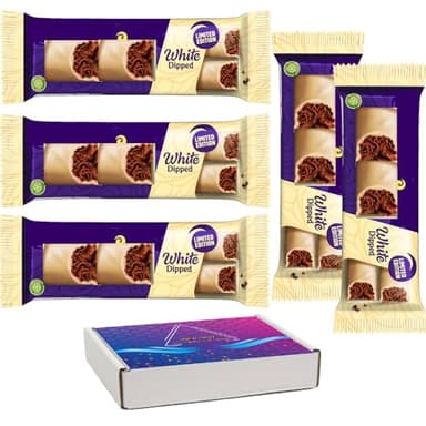 Twirel White Dipped Limited Edition Chocolate Bar 43g With Gift Box - Milk chocolate bar with a milk chocolate centre coated in white chocolate (5 x Bars)