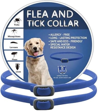 2 PCs Dog Collar Repellent: Repellent Collars for Dogs, Adjustable Water-Resistant Collar for Puppies and Dogs,Nblue
