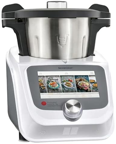 FITNMORE Silvercrest Monsieur Cuisine Connect Trend SKMC 1200 F6 Food Processor, 800 W, 7 Inch Screen, White