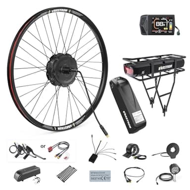 Varstrom 48V 500W 750W Electric Bike Conversion Kit - 20" 26" 27.5" 28" 29" 700C Front & Rear Wheel Hub Motor Ebike Conversion Kit with Battery and Display - Geared Brushless Motor for Cassette