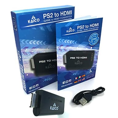 Kaico Edition HDMI Adapter for PlayStation 2 – PS2 to HDMI Converter | Plug & Play Cable for All PS2 Consoles (Phat & Slim) – Clear Video & Audio