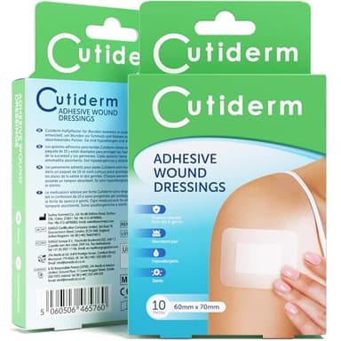 Cutiderm Adhesive Sterile Wound Dressings Pack of 10 (60mm x 70mm)