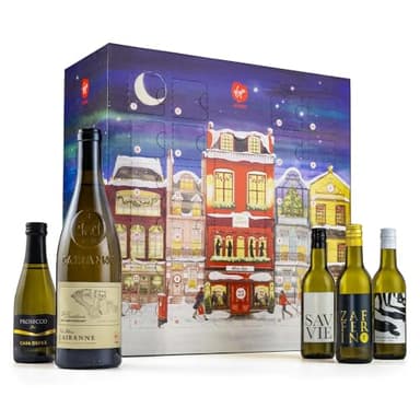 Virgin Wines – White Wine Advent Calendar 2025 – 24 miniature bottles (75cl) plus a full-sized bottle for Christmas day