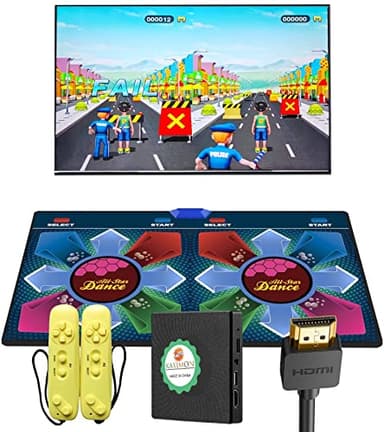 KAXIMON Dance Mat for TV HD Port, Plug and Play Dance Mat Upgraded Version for Kids and Adults, Non-slip Wireless Double Dance Pad with English Manual, Christmas Birthday Gifts for Boys Girls
