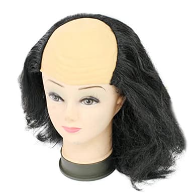 Halloween Party Fancy Dress Wig Old Man Bald Einstein Mad Professor Wigs Black White Costume Party Novelty Balding Wig Semi-bald Crazy Scientist Supplies for Women Men
