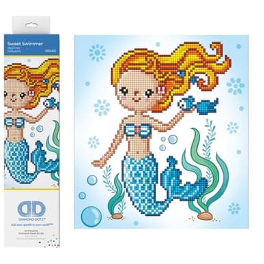 DIAMOND DOTZ Painting, Beginner Kit, Sweet Swimmer, 23 x 25cm