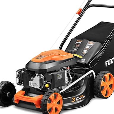 FUXTEC FX-RM4646ECO Petrol Push Lawnmower – Petrol Lawn Mower 18" (46cm) Cutting Width, 4-Stroke 146cc Engine, 50L Grass Collector, Powerful & Efficient for Garden Care