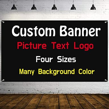 Custom Banner Printing Personalised Large Flags Sign with 4 Eyelets, Design Your Own Photo Banner Backdrop with Text for Birthday Team Welcome Festival Business, Single-Sided Printed, 200 x 115 cm