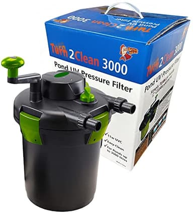 PondHero Turn2Clean Pond Filter (3000 Ltr Pond 11W UVC), Black