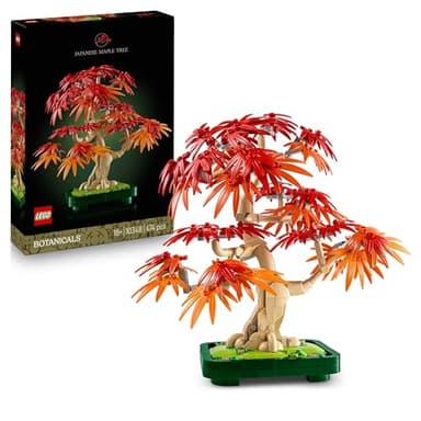 LEGO Botanicals Japanese Red Maple Bonsai Tree - Artificial Plant Building Set with Red & Orange Leaves, plus a Buildable Pot - DIY Home Decor Gift For Adults - 10348
