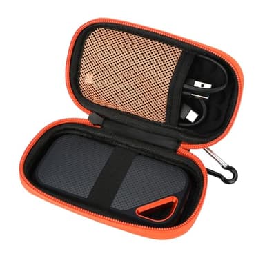 Hard Case For Sandisk Extreme Pro/Sandisk Extreme Portable External SSD 128GB 500GB 1TB 2TB Protective Storage Travel Bag (Orange)