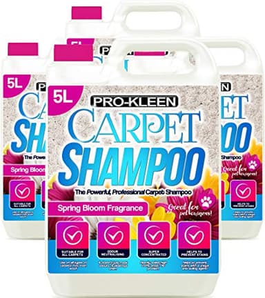 4 x 5 litres Professional Spring Bloom Concentrate Carpet Shampoo (Works with All Machines)