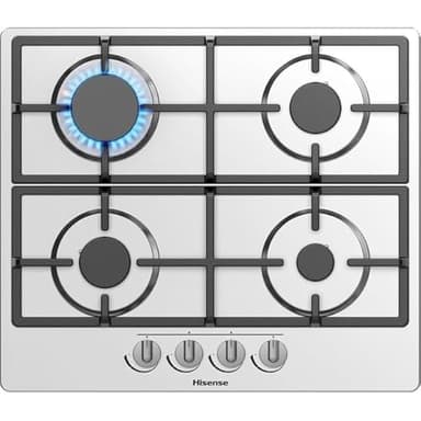 Hisense GM643XHC Gas Hob with 4 Cooking Zones, Width 60 cm, Cast Iron Grills, Integrated Ignition, Stainless Steel Anti Fingerprint ‎52 x 60 x 8.99 cm