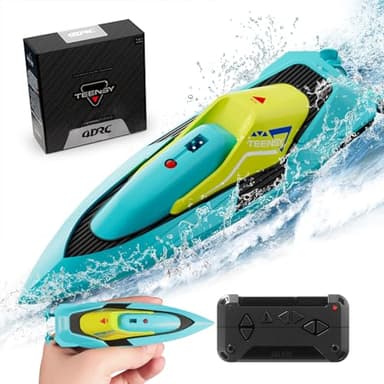 4DRC S5 Fast RC Boat for Pools and Lakes, 2.4 GHz 20+ MPH Racing Boats for Kids & Adults with Rechargeable Battery,Low Battery Alarm,Gifts for Boys Girls