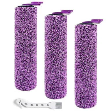 MIXEAL 3 Pack Brush Rollers Replacement Parts Compatible with Shark Steam Pickup 3-in-1 Steam Mop, Model SD200/SD201/SD201C/SD201Q/SD205, 3 Pack Brush Rollers + 1 Cleaning Tool