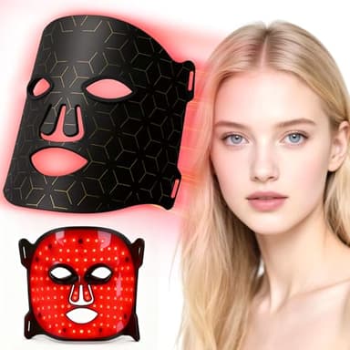 Red Light Therapy Mask for Face Cordless LED Mask with 7 Colours Infrared and Red Light Therapy for Acne, Wrinkles and Skin Rejuvenation 108 LED Beads with Remote and Eye Protection