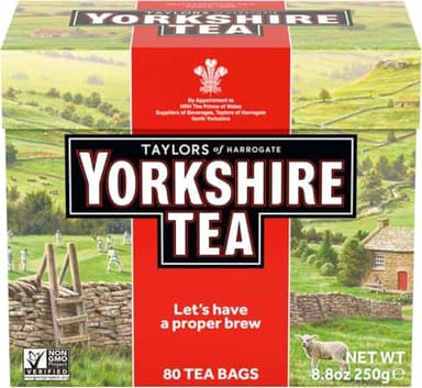 Yorkshire Tea 80 Tea Bags (Pack of 5 total 400 teabags)