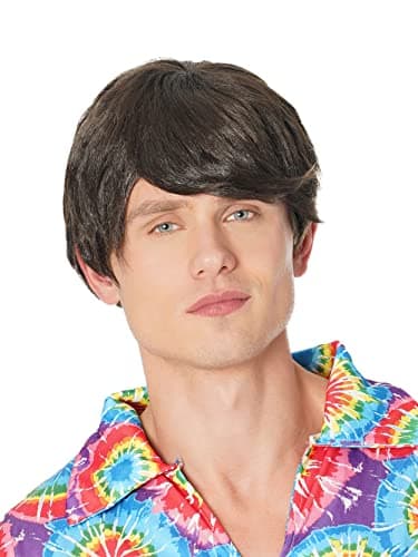 Brown Male Wig (1 Pc.) - Comfortable & Authentic Design, Perfect for Everyday Wear, Cosplay, 1960s Themed Parties, Music Festivals, & More Halloween Halloween