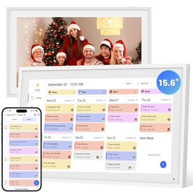 HoziRes 15.6" Digital Calendar, Electronic Calendar Wall Planner | 1080P HD Smart Touchscreen with Chore, Reward, Meal Plan & Cloud Photo Frame, 32GB for Family Schedule Organization | Wall/Desk Mount