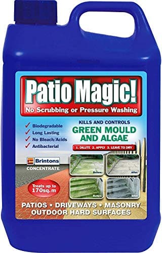 Extra Value Pack of 4 (Huge Savings on Postage) - Patio Magic! 5 Litres Liquid Concentrate Mould, Algae and Moss Killer