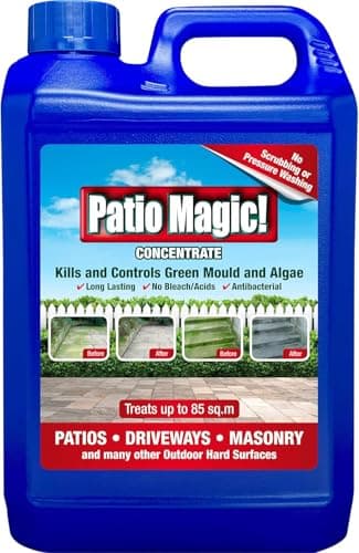 Patio Magic Patio Cleaner 2.5L / 5L | Kills Green Mould, Algae & Moss on Hard Outdoor Surfaces | No Pressure Washing Needed | Concentrated Formula (2.5L)