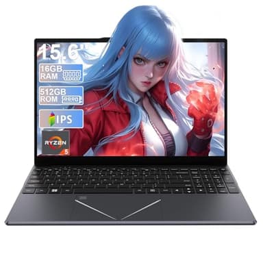 DREAMFYRE 15.6 Inch Laptop 16GB DDR4 512GB SSD, Ryzen 5 3500U Processor Gaming Laptop PC with Touch ID Laptops Computer Support 2.4/5G WiFi Bluetooth USB 3.0 x 2, Audio Jack x 1, HDMI x 1, Slot