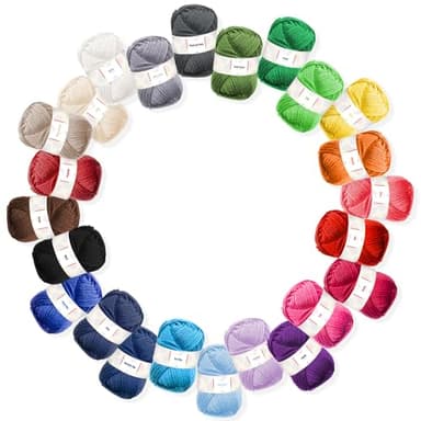 Soft Yarn for Crocheting - 2400 Yards Crochet Yarn for Crocheting and Knitting Yarn, Amigurumi Yarn for Knitting, Acrylic Yarn Bulk, Perfect Yarn for Crafts, Crocheting Yarn Set - 24 Yarn Pack x 50g